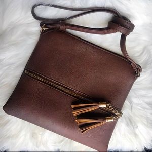 Brown and Gold Crossbody Bag